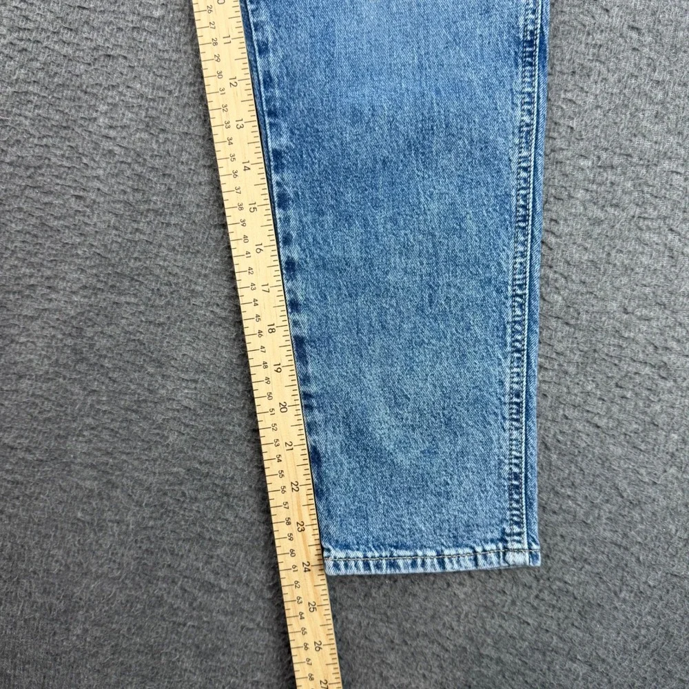 Gap Mom Jean Girls 14 Blue Denim Elastic Waist High Rise Patch Pocket